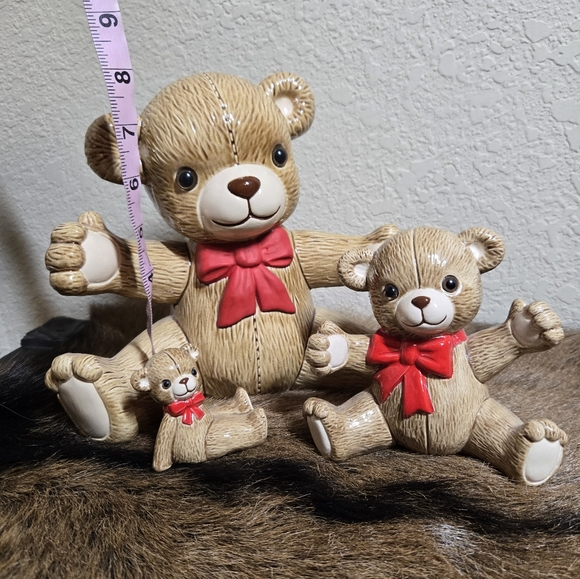 Vintage Ceramic Teddy Bear Set Of 3 - Picture 2 of 7